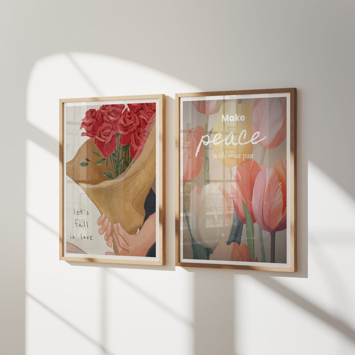 2 Wood Frame Mockup with Reflection,Minimalist 3x4 Wall Art Frame Mock-Up