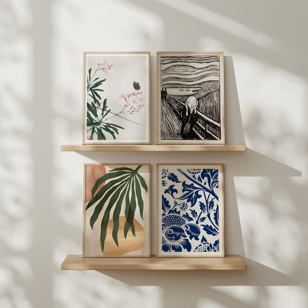 Gallery Wall Frame Mockup,4 Frames Boho Wood Frame Mockup,DIN A Frame Mock-Up,Print Poster Mockup