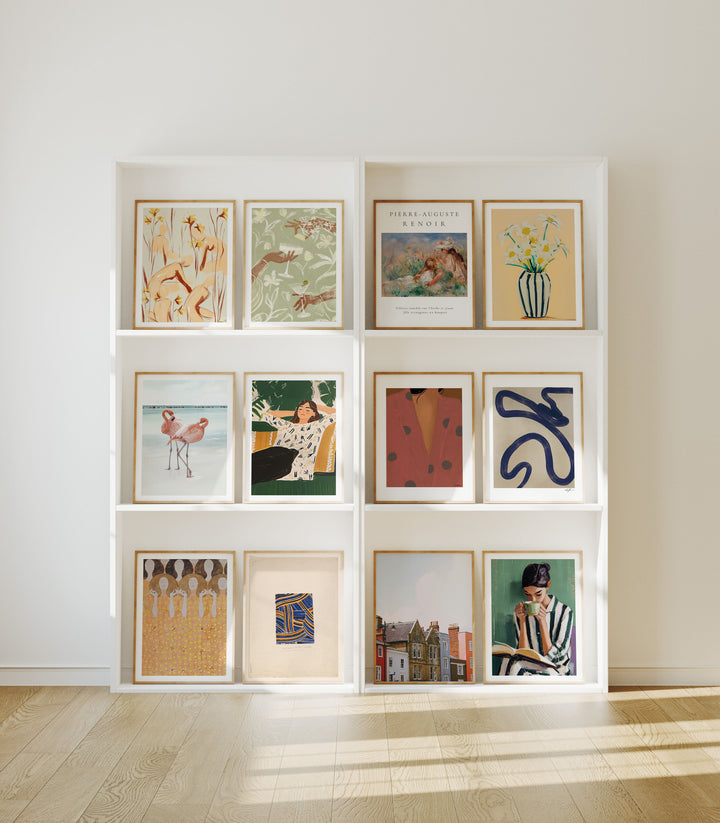 Set of 12 Gallery Art Frame Mockup,3x4 Wood Frame Mock-up,Digital Templates