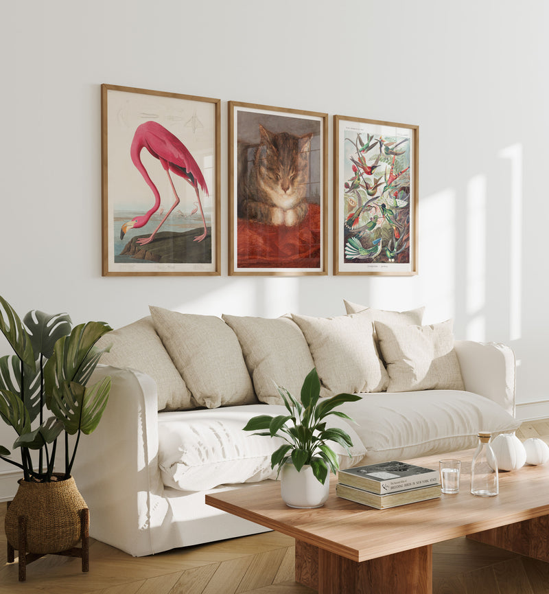 Set of 3 Wood Frame Mockup in Living Room,5x7 Frame Mock-Up,Art Print Display
