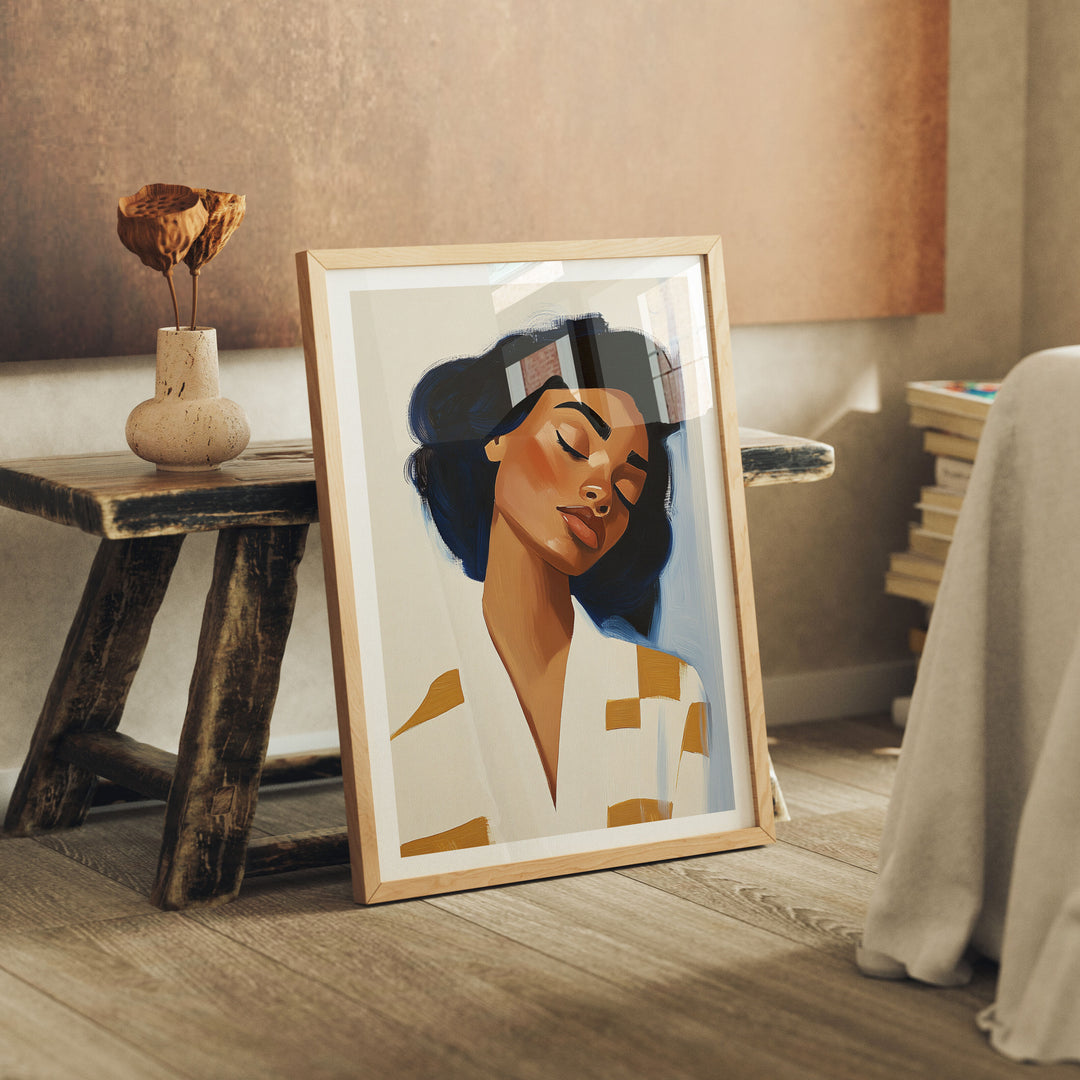 Wood Frame Mockup in home Interior,3x4 Ratio Frame Mock-Up with Reflection,Picture Frame Mockup