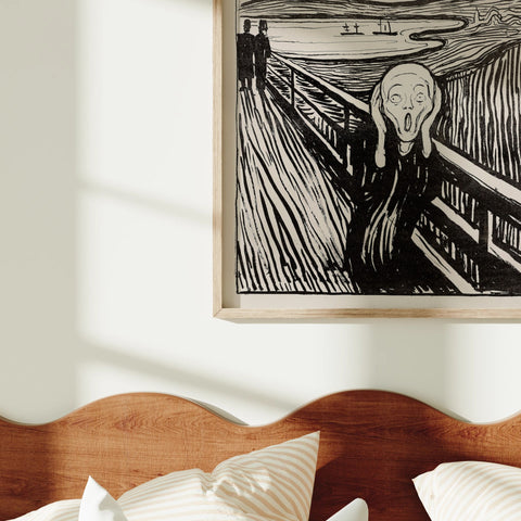 Bedroom video mockup scene for vertical poster and digital art display