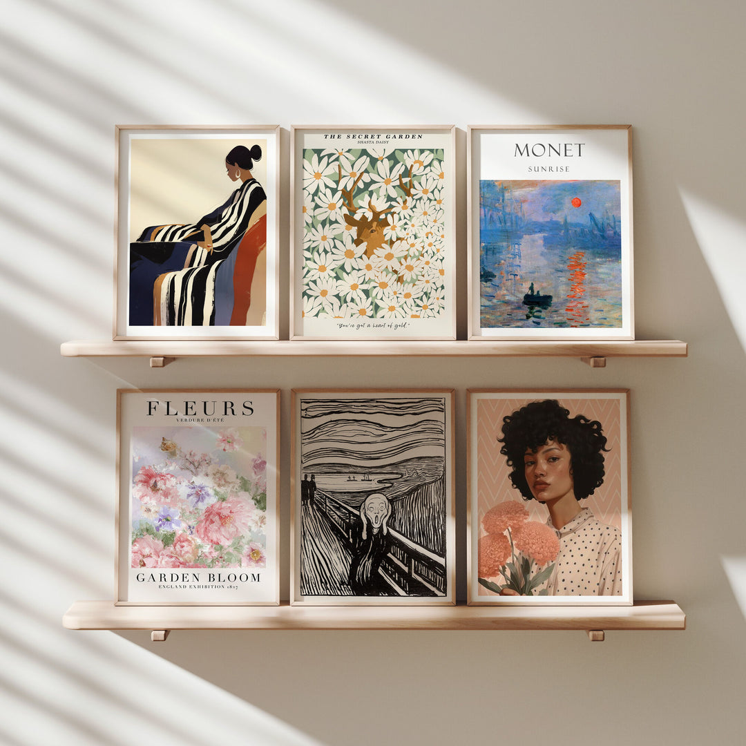Set of 6 Wood Frame Mockup,Minimalist 3x4 Ratio Frame Mock-Up,Print Poster Mockup
