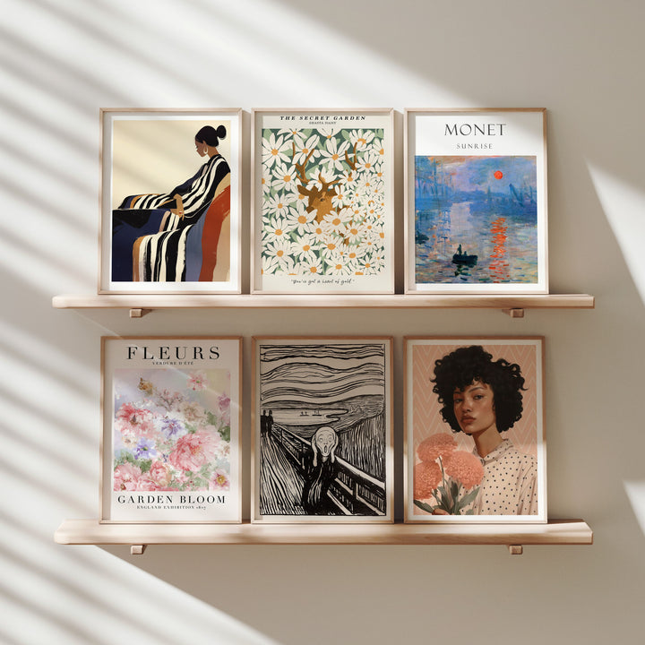 Set of 6 Wood Frame Mockup,Minimalist 3x4 Ratio Frame Mock-Up,Print Poster Mockup