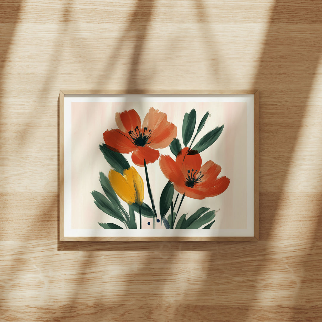 Wood Frame Mockup on Wood Floor,3x4 Horizontal Frame Mockup,Picture Frame Mockup