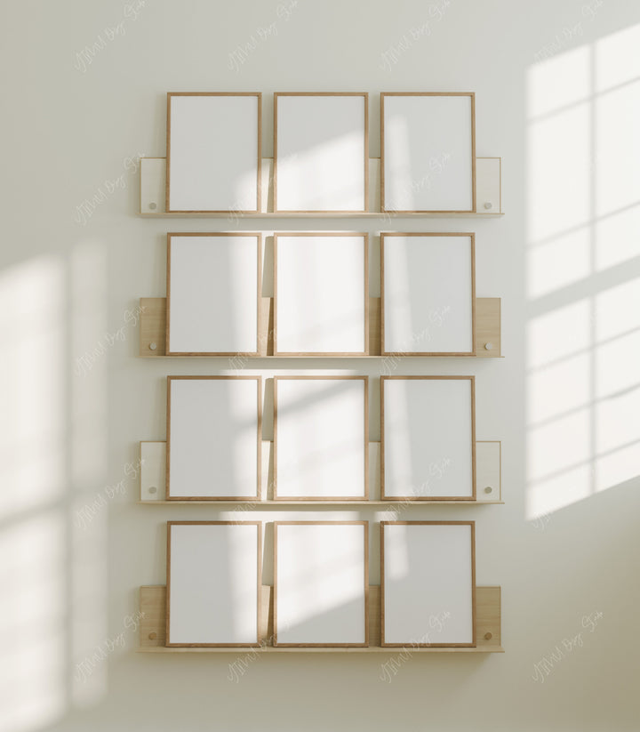 Gallery Wall Frame Mockup,3x4 Wood Frame Mock-Up,Multiple Frames Templates