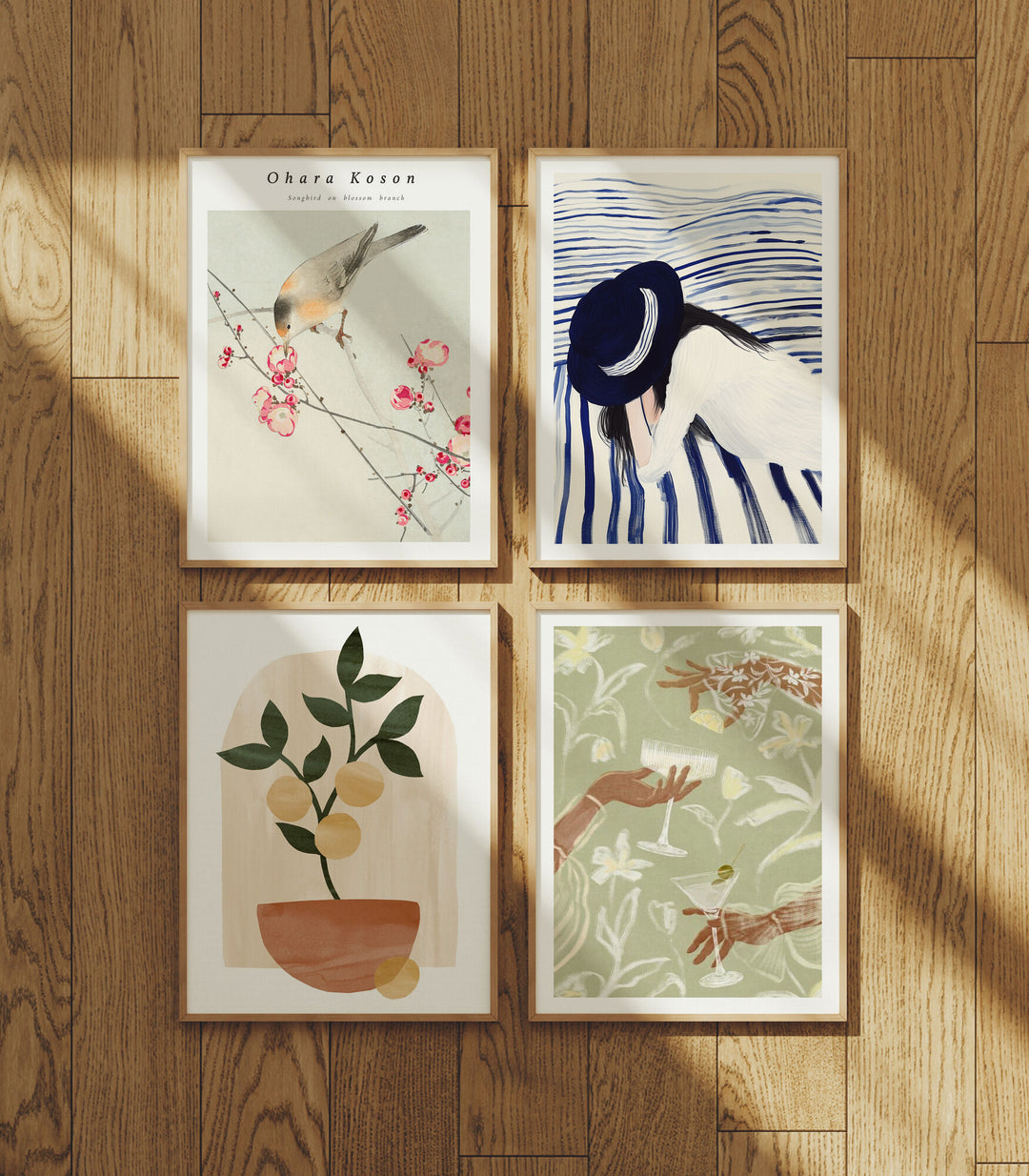 Set of 4 Wood Frames Mockup,3x4 Ratio Picture Frame Mockup,Art Print Mockup