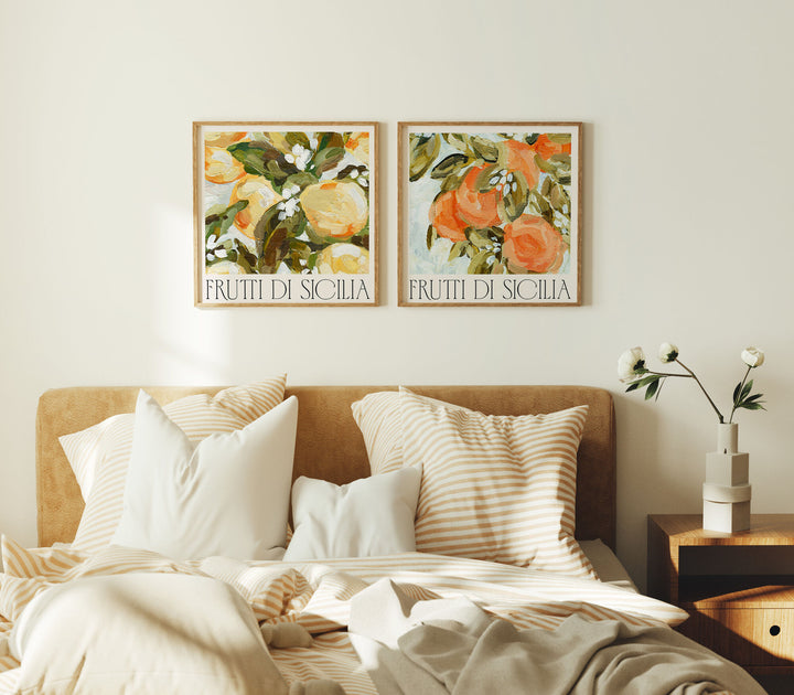 2 Square Wood Frame Mockup in Bedroom,Printable Art Mockup,Print Poster Mockup