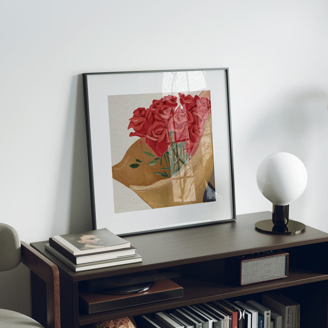 Square Black Frame Mockup in home Interior,Picture Frame Mockup