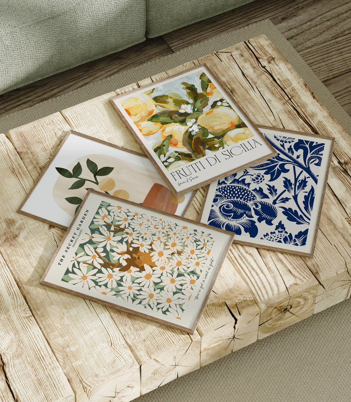 4 Wood Frames Mockup,3x4 Ratio Wood Frame Mock-Up,Photoshop Templates