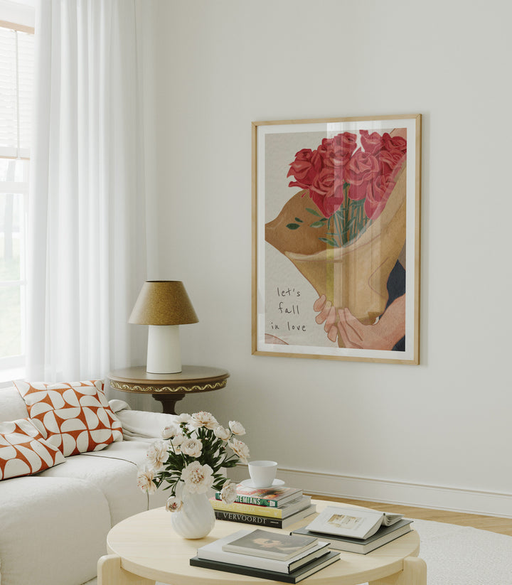 3x4 Wood Frame Mockup in Home Interior with Reflection