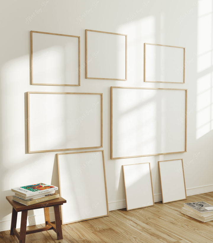 Set of 8 Gallery Wall Frames Mock-Up,Wall Art Mockup,Multiple Frames Mockup
