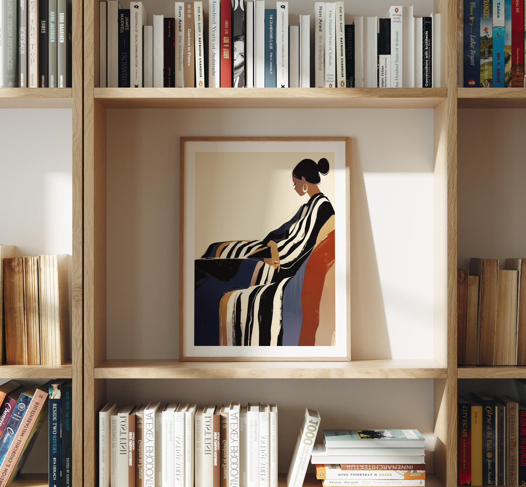 Wood Frame Mockup on Bookshelf,3x4 Ratio Frame Mock-Up,Picture Frame Mockup