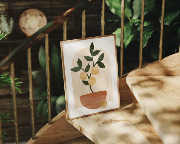 Wood Frame Mockup in Graden Room,3x4 Ratio Frame Mock-Up