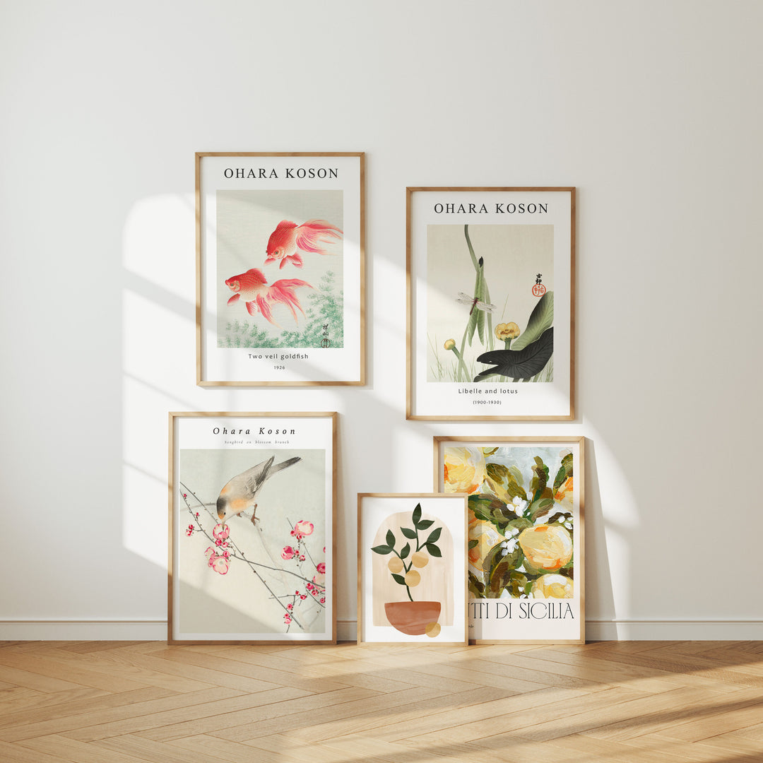 Set of 5 Gallery Wall Frame Mockup,5x7 Wood Frame Mock-Up,Wall Art Mockup