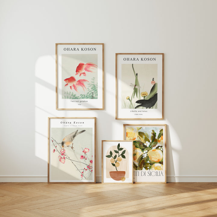 Set of 5 Gallery Wall Frame Mockup,5x7 Wood Frame Mock-Up,Wall Art Mockup