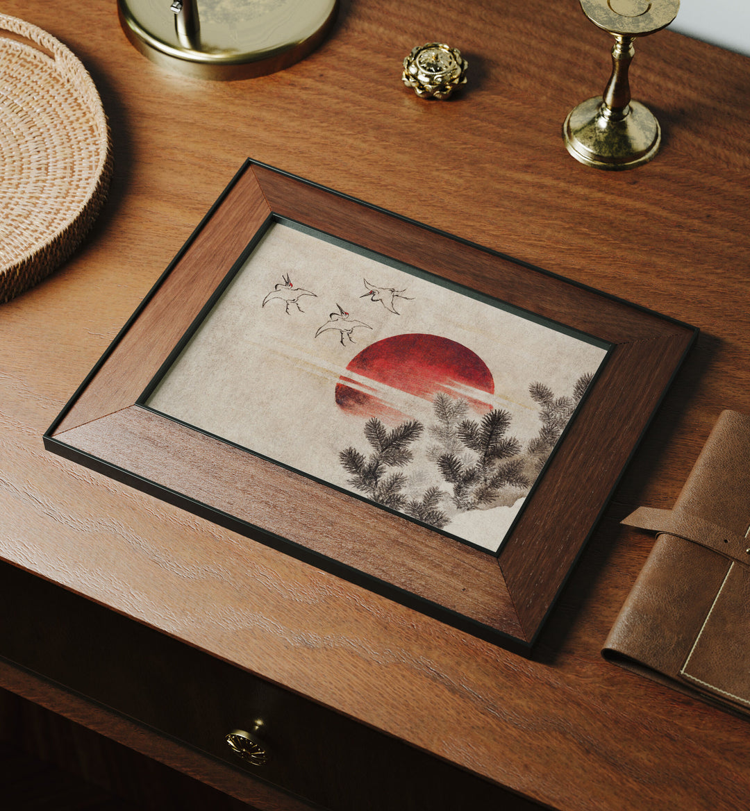 Horizontal Wood Frame Mockup,7x5 Art Print Mockup