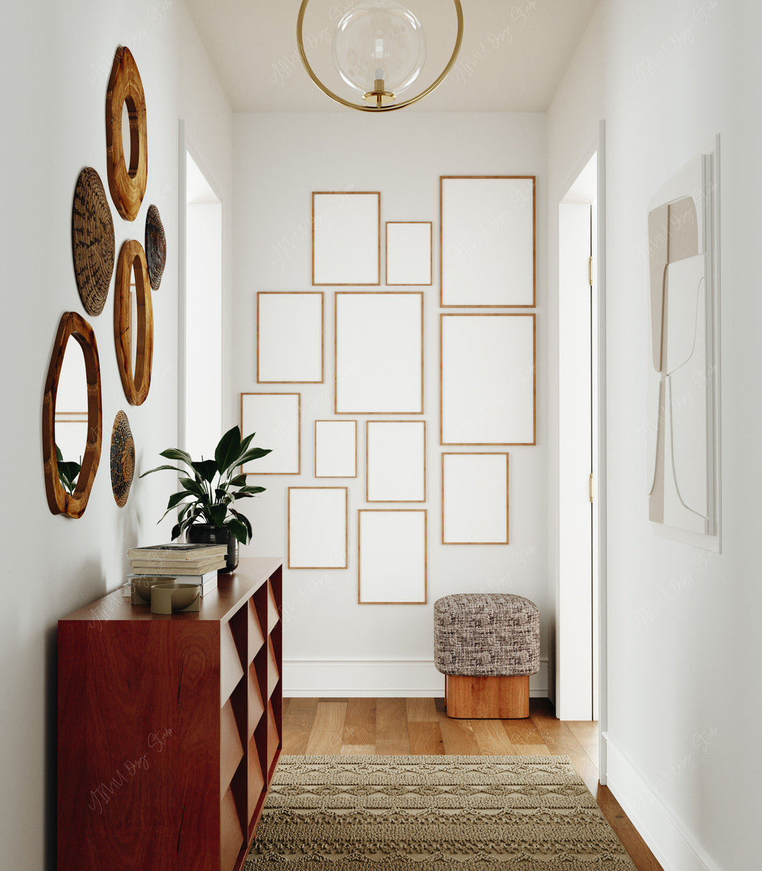 Gallery Wall Art Mockup,5x7 Wood Frame Mockup,Picture Frame Mockup,Multiple Frames Mockup,Digital Templates