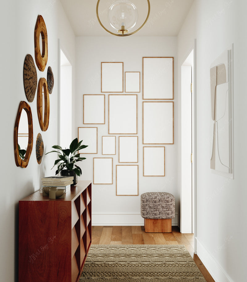 Gallery Wall Art Mockup,5x7 Wood Frame Mockup,Picture Frame Mockup,Multiple Frames Mockup,Digital Templates