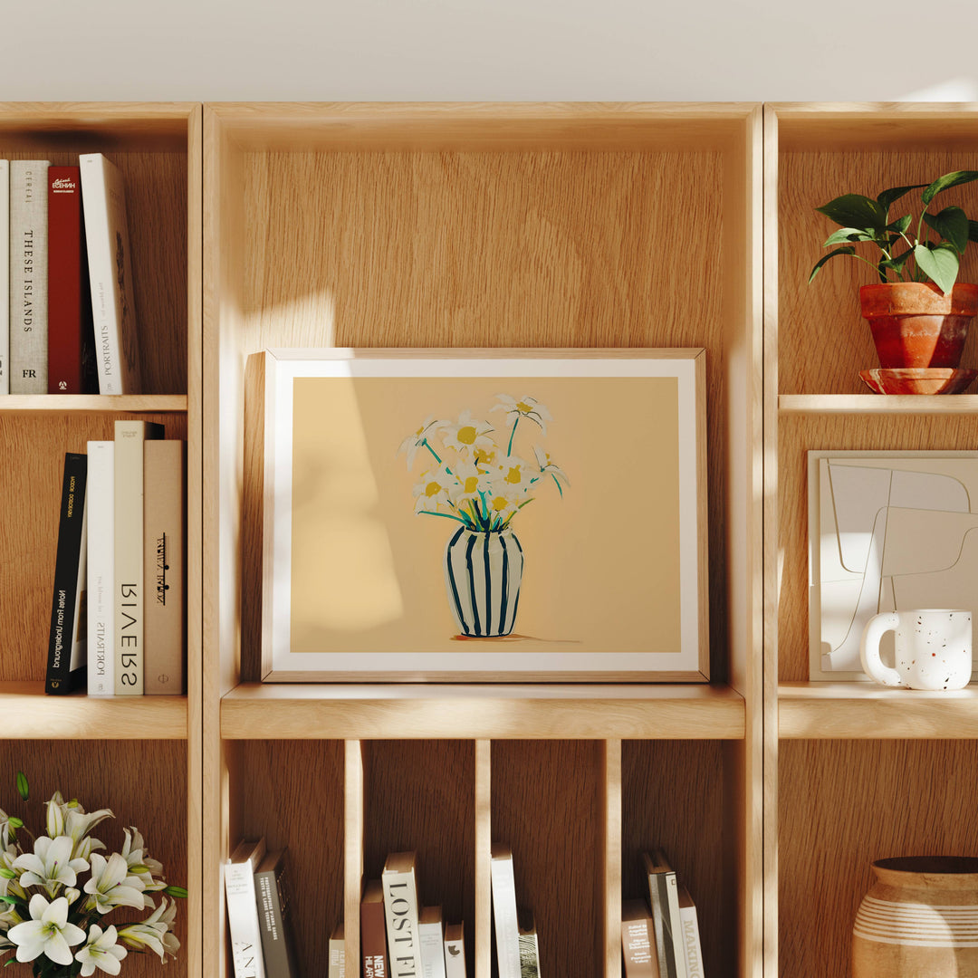 Horizontal Wood Frame Mockup in Living Room,Minimal Interior Art Mockup