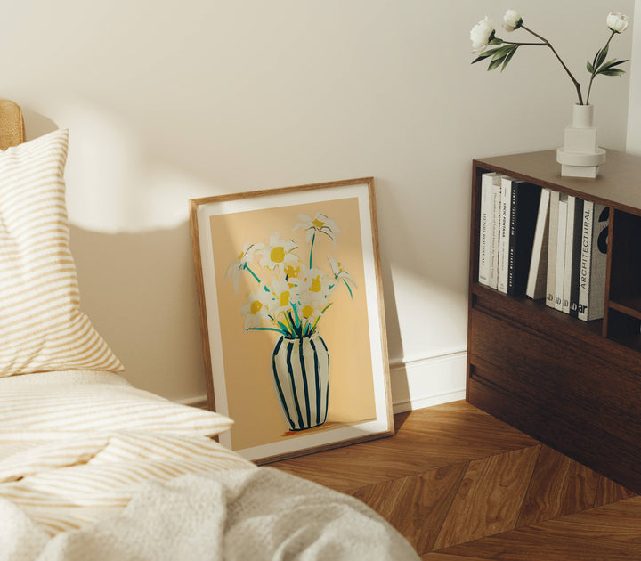 3x4 Wood Frame Mockup in Living Room,Art Print Display,Print Poster Art Mockup