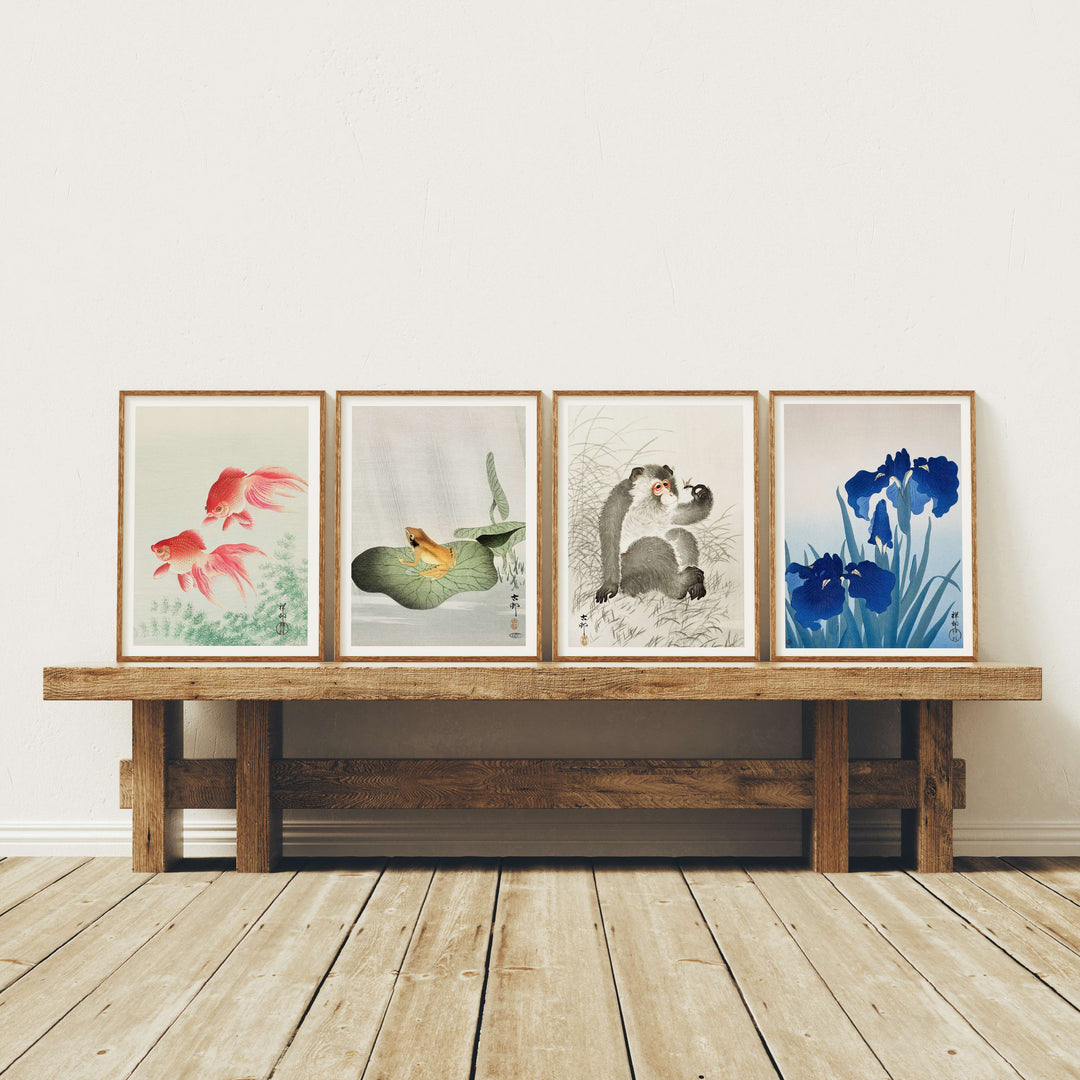 Set of 4 Wood Frame Mockup,3x4 Ratio Frame Mockup in Home Interior