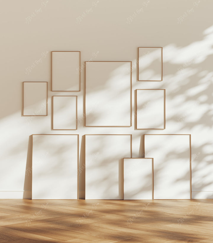 Set of 10 Gallery Wall Frame Mockup,5x7 Wood Frame Mock-Up,Wall Art Mockup,Photoshop Template