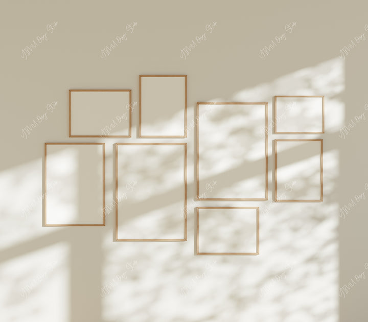 Gallery Frame Set Mockups,8 Frames Wall Art Mockup 3x4 Minimal Vertical Frame