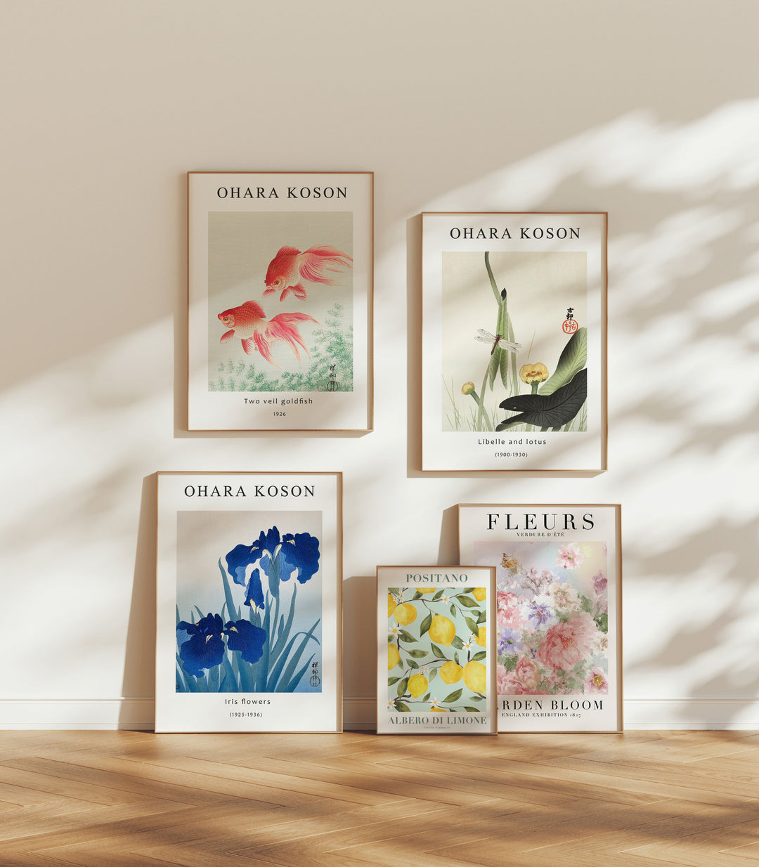 Set of 5 Gallery Wall Frame Mockup,5x7 Wood Frame Mock-Up,Wall Art Mockups