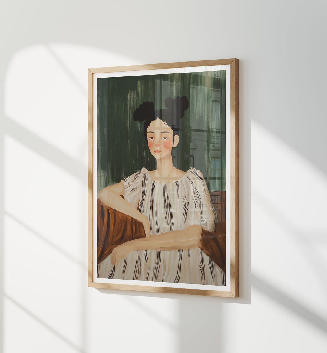 Wood Frame Mockup with Reflection,3x4 Ratio Frame Mock-Up,Blank Background,Picture Frame Mockup,Wall Art Mockup