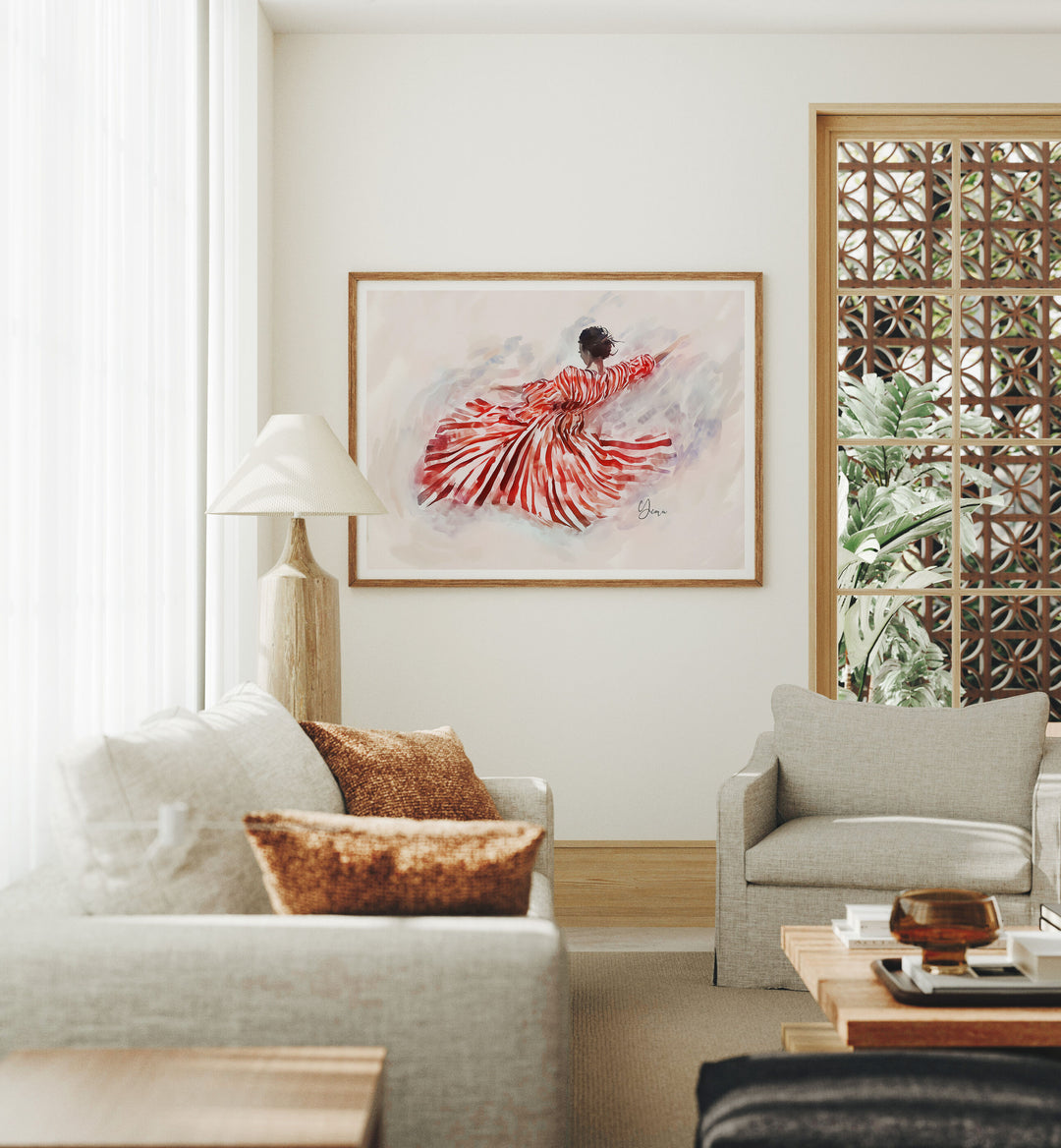 4x3 Horizontal Wood Frame Mockup,Wall Art Mockup,Poster Mockup