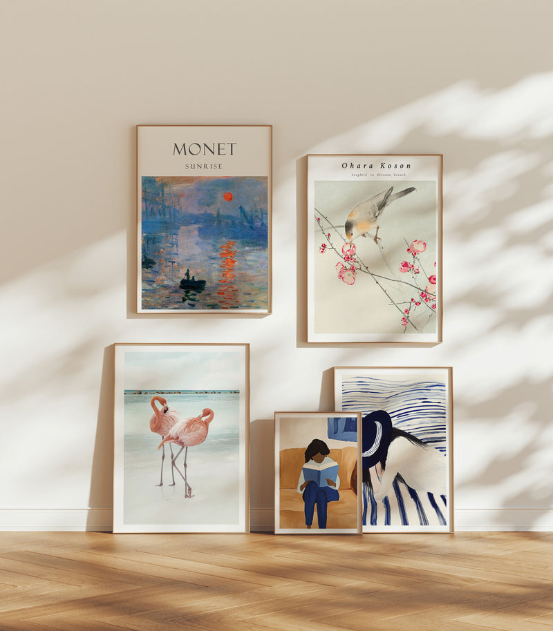 Set of 5 Gallery Wall Frame Mockup,5x7 Wood Frame Mock-Up,Wall Art Mockups