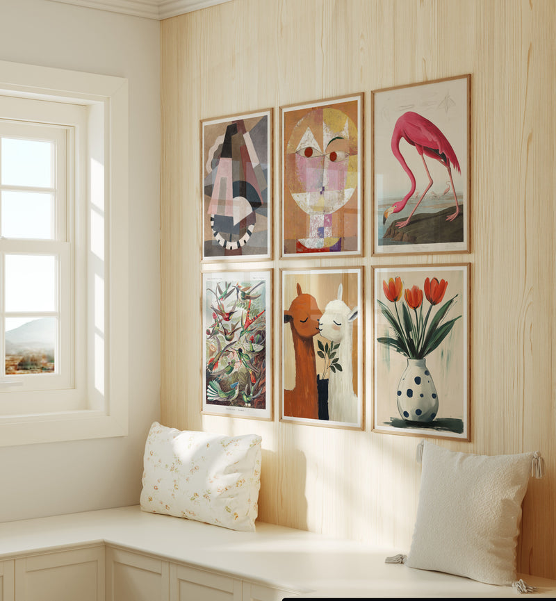 Gallery Wall Frames Mockup with Reflection,5x7 Wall Art Mockups