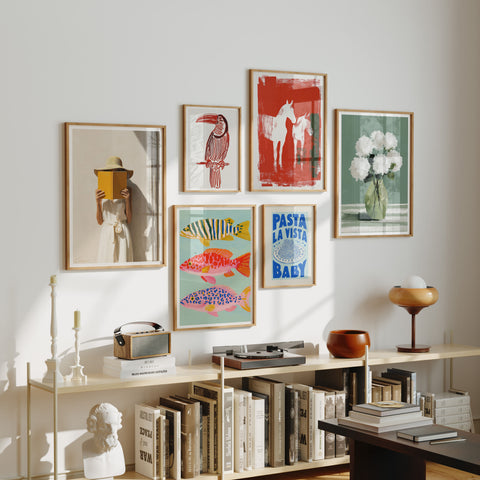 Wall art frame mockup with glass reflection for 5x7 print shop listings