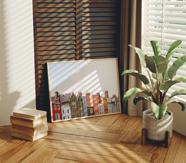 Horizontal Wood Frame Mockup in Living Room,4x3 Ratio Frame Mock-Up