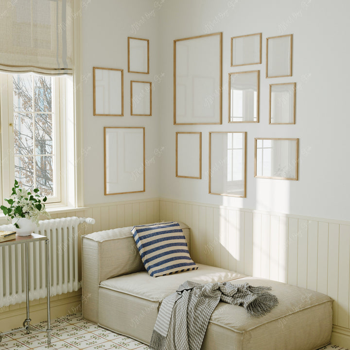 Gallery Wall Frames Mockup,12 Frames Mockup,3x4 Ratio Wall Art Mockup