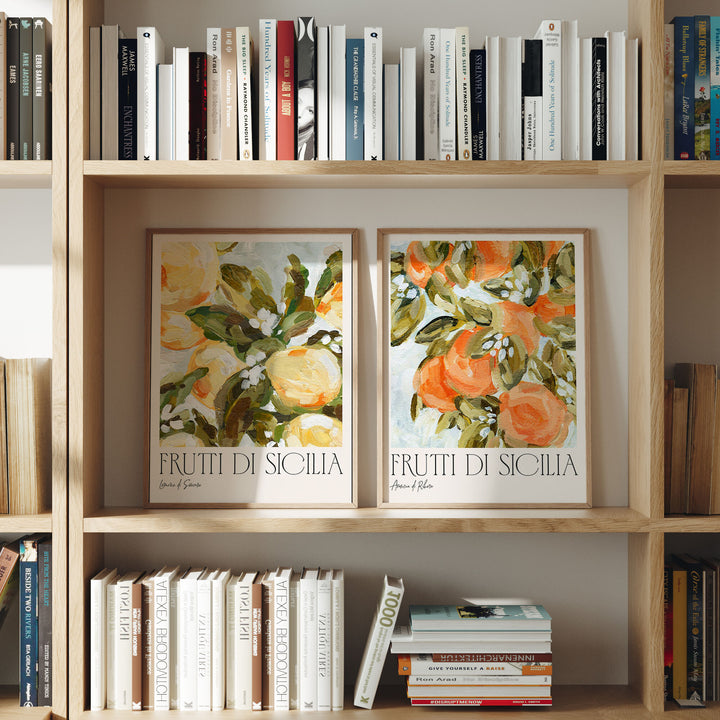 Set of 2 Wood Frame Mockup on Bookshelf,3x4 Ratio Frame Mock-Up
