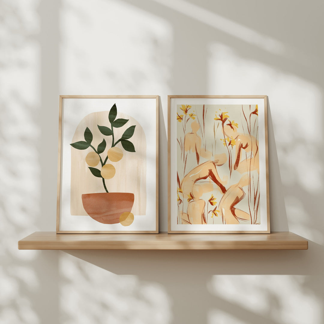 2 Minimalist Wood Frame Mockups,DIN A Ratio Print Poster Mockup