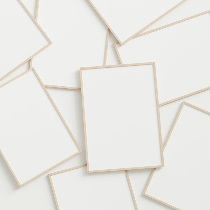 Multiple Frames Mockup,DIN A Ratio Wood Frame Mock-Up with Blank Background