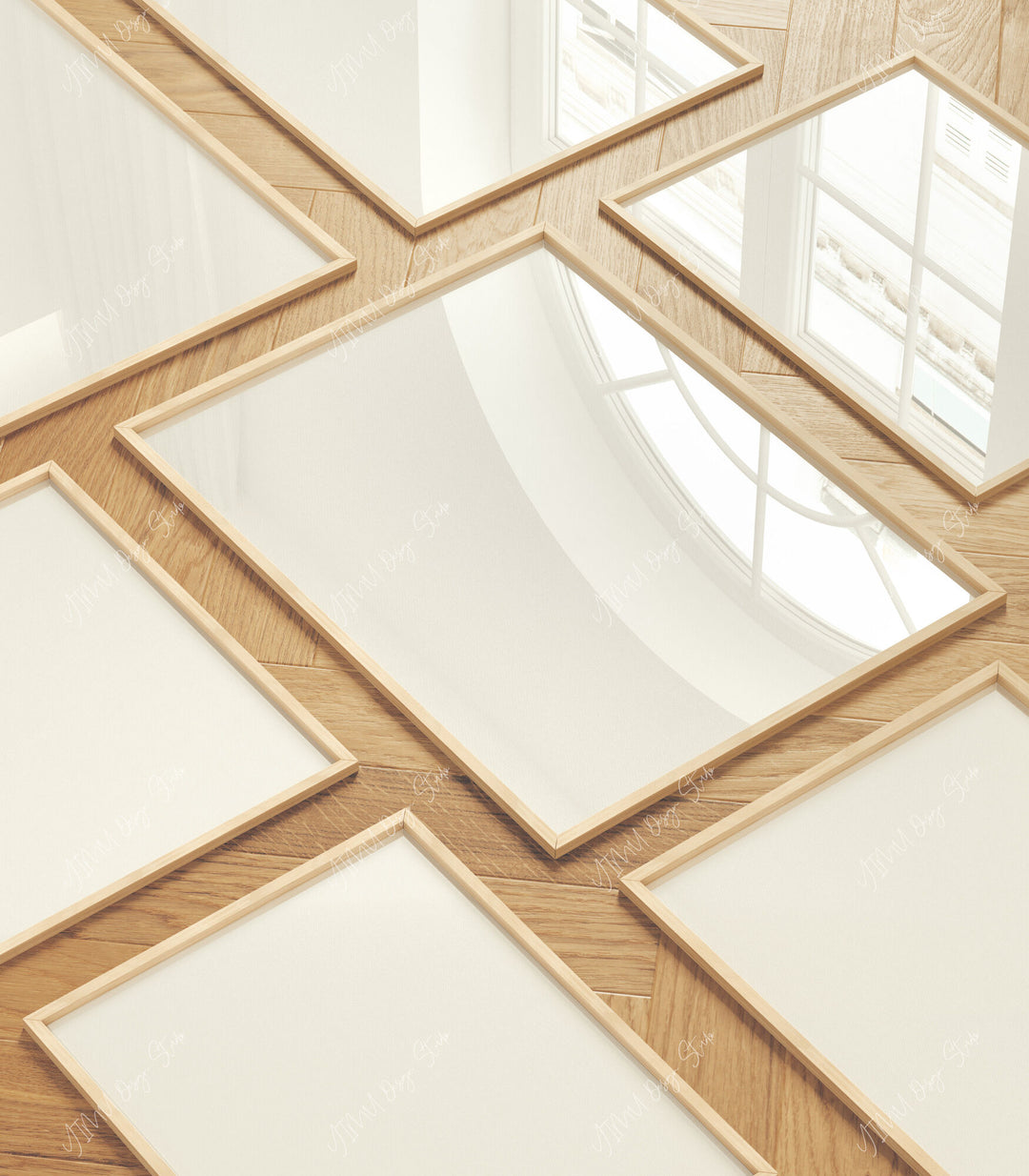 Set of 7 Wood Frames Mockup,3x4 Ratio Wood Frame Mock-Up,Picture Frame Mockup,Photoshop Template
