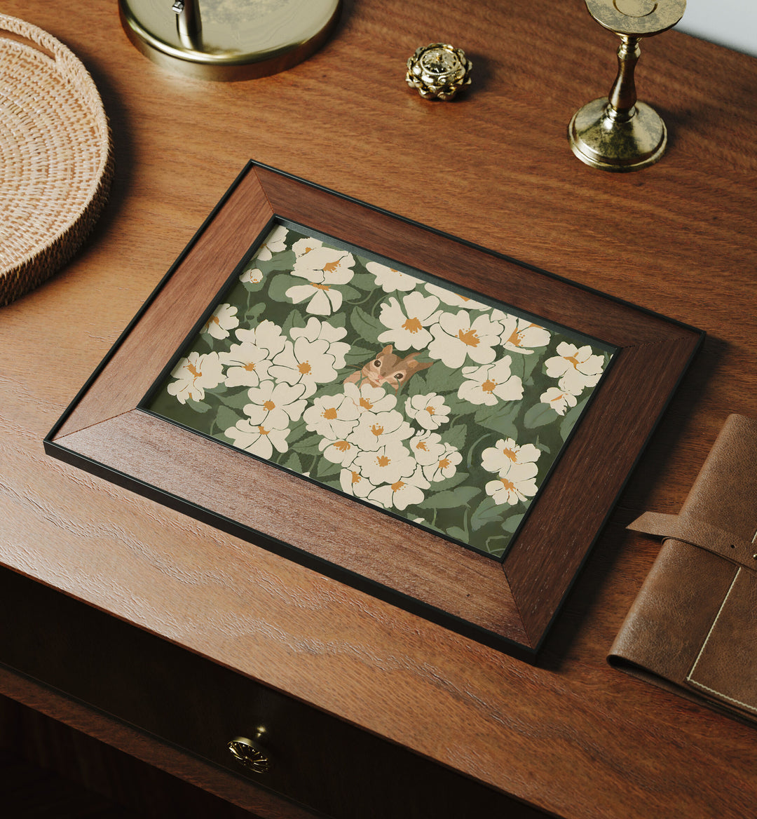 Horizontal Wood Frame Mockup,7x5 Art Print Mockup