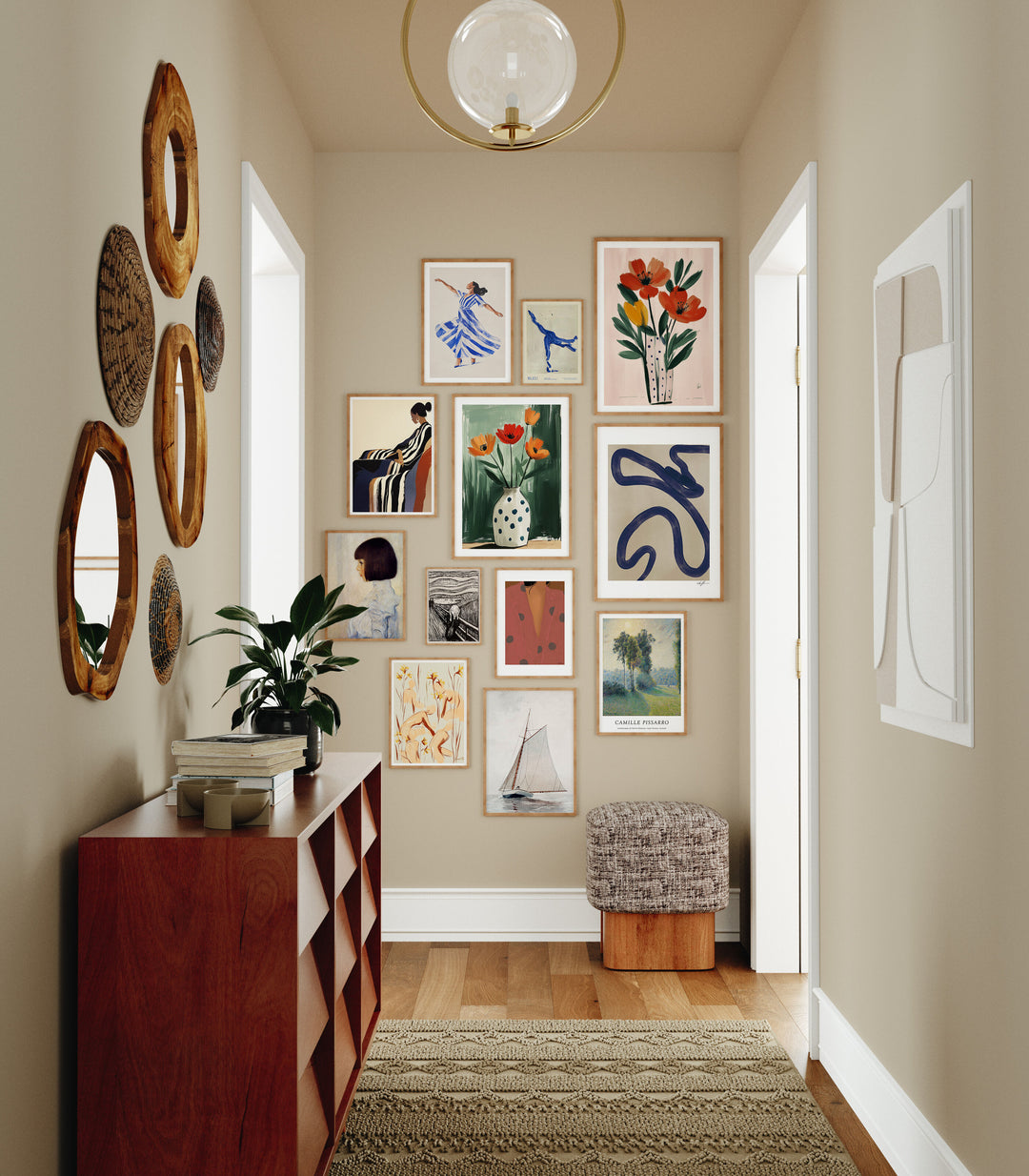 Gallery Wall Art Mockup,5x7 Wood Frame Mockup,Picture Frame Mockup,Multiple Frames Mockup,Digital Templates