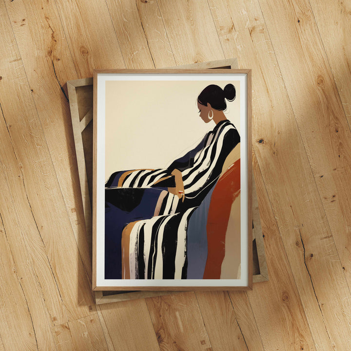 Wood Frame Mockup on Wooden Floor,DIN A Ratio Frame Mock-Up,Picture Frame Mockup