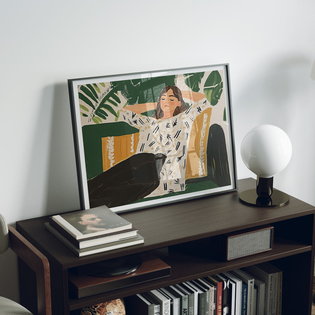 Black Frame Mockup in home Interior,4x3 Horizontal Frame Mock-Up with Reflection,Wall Art Mockup