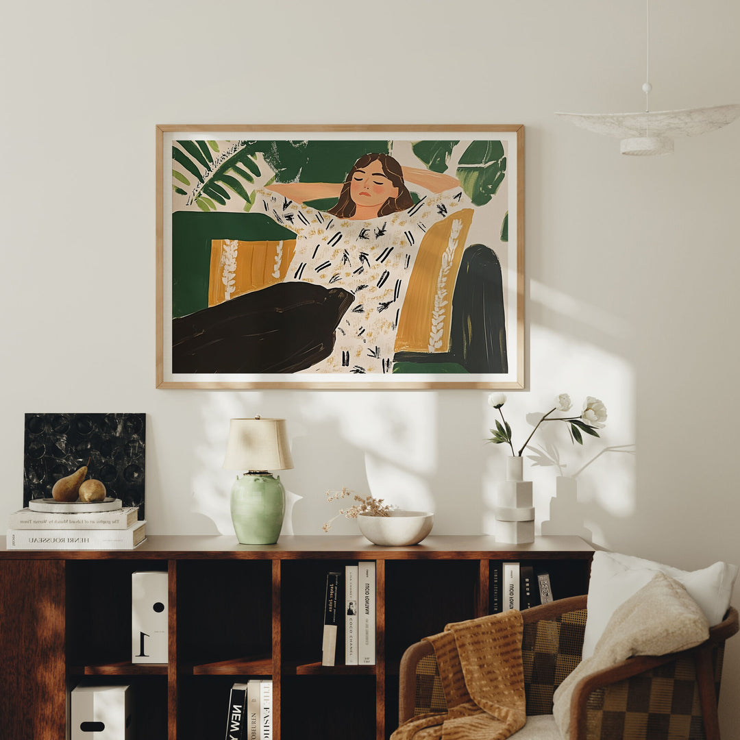 Horizontal Wood Frame Mockup in Home Interior,DIN A Ratio Picture Frame Mockup,Art Print Mockup