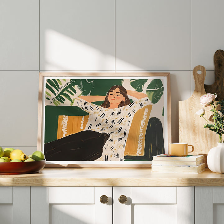 Horizontal Wood Frame Mockup in kitchen,DIN A Picture Frame Mockup,Wall Art Mockup,Poster Mockup