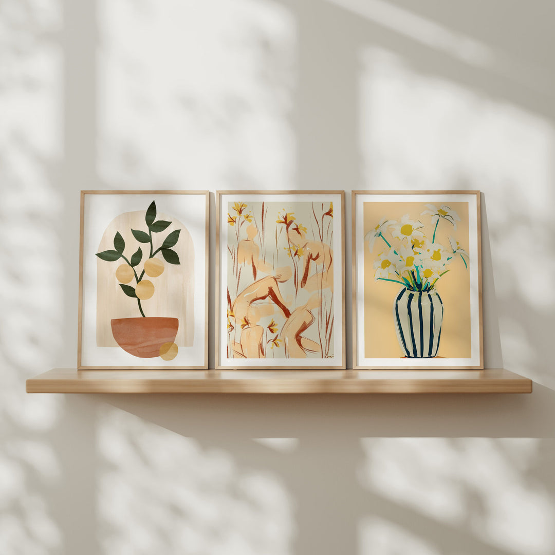 3 Minimalist Wood Frame Mockups,DIN A Ratio Print Poster Mockup,Mock Up Wall Art