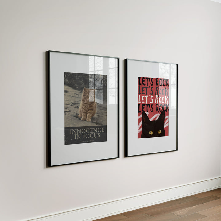 2 Black Frames Mockup with Reflection,5x7 Wall Art Mockups