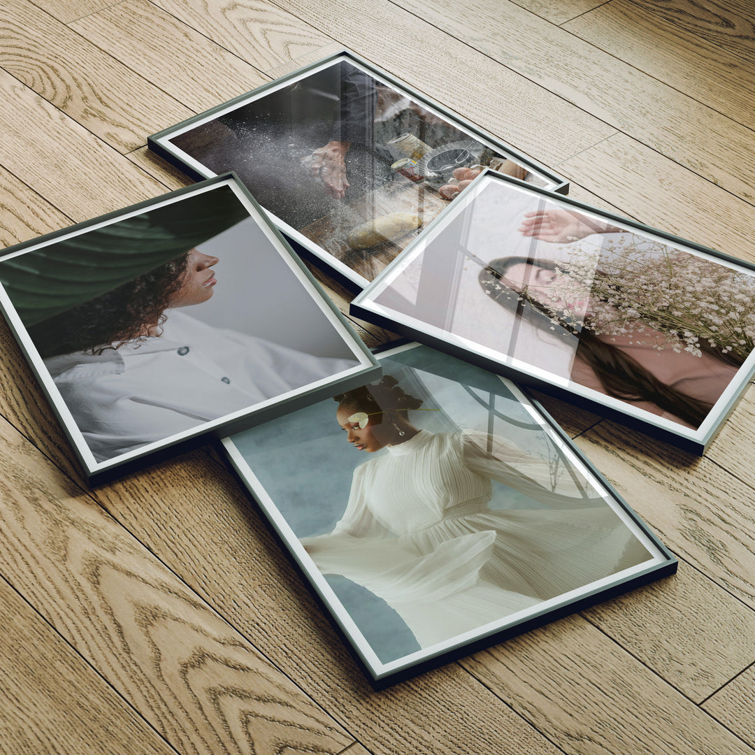 Set of 4 Black Frame Mockup,3x4 Frame Mock-up,Psd Smart Object