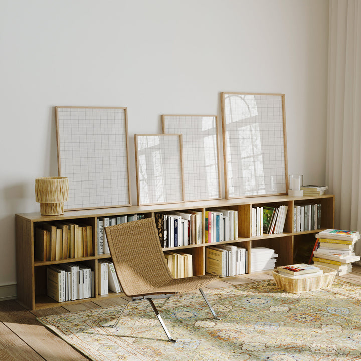 Set of 4 Wood Frame Mockup in Living Room,Wall Art Mockup,Print Poster Mockup